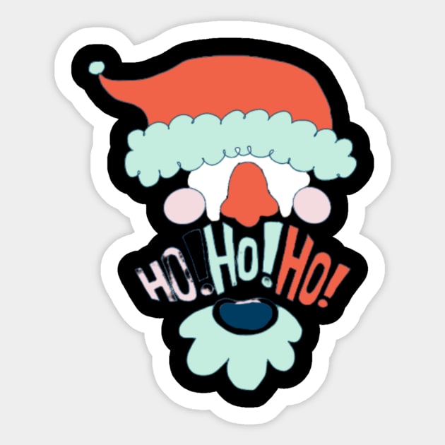 Ho Ho Ho - Santa's Face Sticker by Christamas Clothing